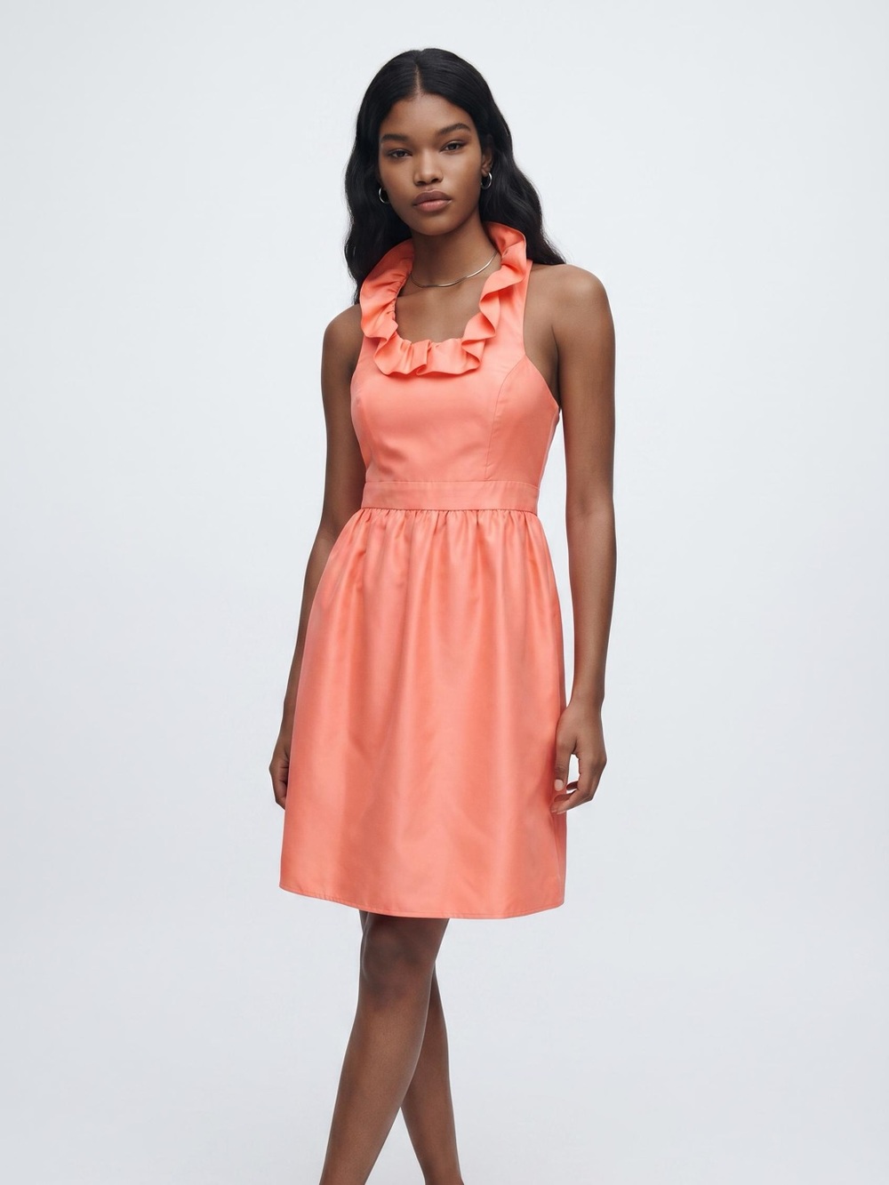 Coral Kirribilla silk ruffle semi formal dress 2